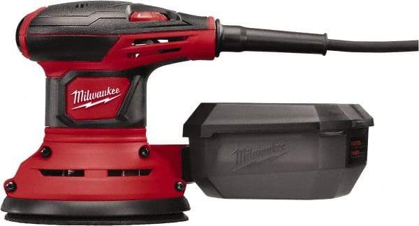 Milwaukee Tool - 5" Pad, 7,000 to 12,000 OPM, Electric Orbital Sander - Round, Random Orbital Sander, 3 Amps - USA Tool & Supply