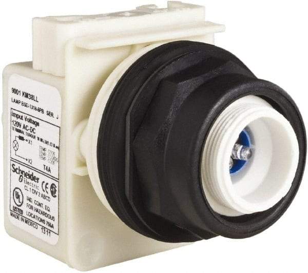 Schneider Electric - Extended Straight Pushbutton Switch Operator - Round Button, LED Lamp, Illuminated - USA Tool & Supply