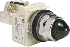 Schneider Electric - 120 VAC Green Lens Indicating Light - Screw Clamp Connector - USA Tool & Supply