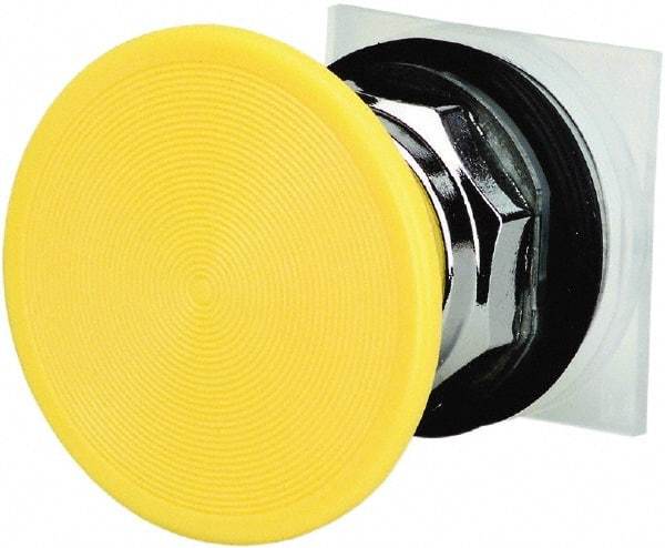 Schneider Electric - 30mm Mount Hole, Extended Straight, Pushbutton Switch Only - Yellow Pushbutton, Momentary (MO) - USA Tool & Supply