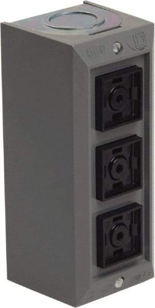 Schneider Electric - 3 Operator, Projecting Pushbutton Control Station - No Legend, Momentary Switch, 2NO/3NC Contact, NEMA 1 - USA Tool & Supply