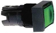 Schneider Electric - 16mm Mount Hole, Flush, Pushbutton Switch Only - Rectangle, Green Pushbutton, Illuminated, Momentary (MO), Vibration Resistant - USA Tool & Supply