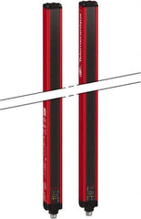 Telemecanique Sensors - 4 Beam, 35.83 Inch Height Protection, 10, 20m Max Sensing, 14 to 131°F, Body Protection 4, Safety Light Curtain - 24 VDC, 11.81 Inch Space Between Beams, Red, Aluminum - USA Tool & Supply