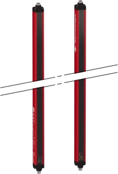 Telemecanique Sensors - 60 Beam, 24.02 Inch Height Protection, 3, 6m Max Sensing, 14 to 131°F, Finger/Hand Protection 4, Safety Light Curtain - 24 VDC, Red, Aluminum - USA Tool & Supply