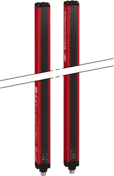Telemecanique Sensors - 4 Beam, 35.83 Inch Height Protection, 4, 12m Max Sensing, 14 to 131°F, Body Protection 4, Safety Light Curtain - 24 VDC, 11.81 Inch Space Between Beams, Red, Aluminum - USA Tool & Supply