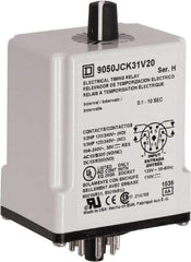 Square D - DPDT Time Delay Relay - 10 Contact Amp, 110 VDC & 120 VAC - USA Tool & Supply