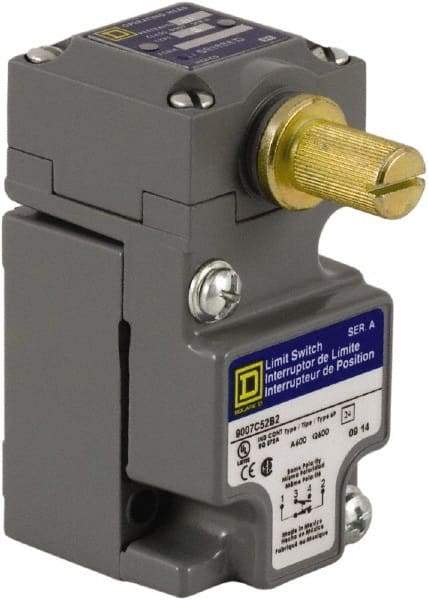 Square D - SPDT, NC/NO, 600 Volt Screw Terminal, Rotary Head Actuator, General Purpose Limit Switch - 1, 2, 4, 6, 12, 13, 6P NEMA Rating, IP67 IPR Rating - USA Tool & Supply