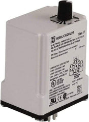 Square D - 0.1 to 10 min Delay, DPDT Time Delay Relay - 10 Contact Amp, 24 VAC/VDC - USA Tool & Supply