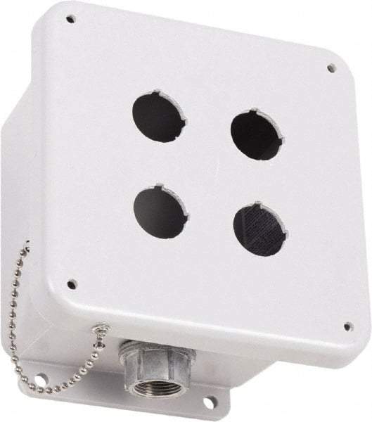 Square D - 4 Hole, 30mm Hole Diameter, Polymer Pushbutton Switch Enclosure - 3, 4, 13, 4X NEMA Rated - USA Tool & Supply
