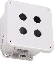 Square D - 4 Hole, 30mm Hole Diameter, Polymer Pushbutton Switch Enclosure - 3, 4, 13, 4X NEMA Rated - USA Tool & Supply