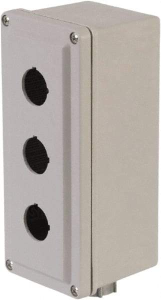 Square D - 3 Hole, 30mm Hole Diameter, Plastic Pushbutton Switch Enclosure - 1, 3, 4, 12, 4X NEMA Rated - USA Tool & Supply