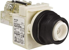 Schneider Electric - 220-240 V Incandescent Press-to-Test Indicating Light - Round Lens, Screw Clamp Connector, 54mm OAL x 42mm Wide, Vibration Resistant - USA Tool & Supply