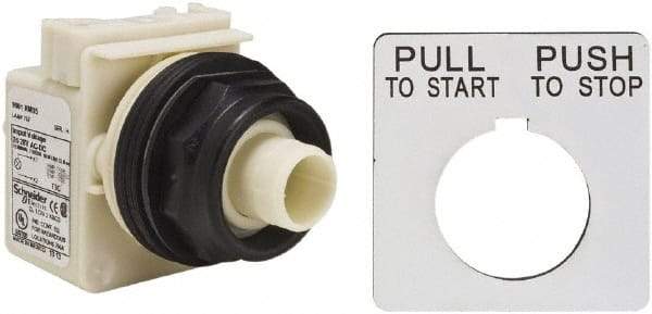 Schneider Electric - 30mm Mount Hole, Extended Straight, Pushbutton Switch Only - Maintained (MA) - USA Tool & Supply