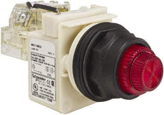 Schneider Electric - 24 V, 28 V Red Lens Press-to-Test Indicating Light - Round Lens, Screw Clamp Connector, Corrosion Resistant, Dust Resistant, Oil Resistant - USA Tool & Supply