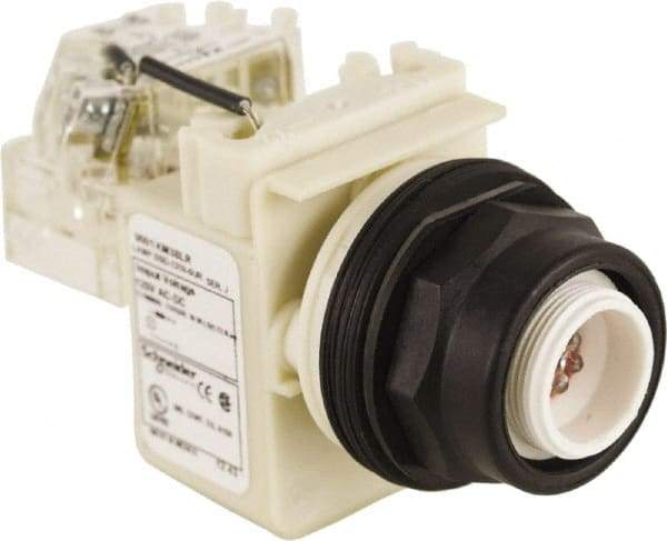 Schneider Electric - 120 V LED Press-to-Test Indicating Light - Round Lens, Screw Clamp Connector, Corrosion Resistant, Dust Resistant, Oil Resistant - USA Tool & Supply