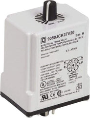 Square D - 0.3 to 30 min Delay, DPDT Time Delay Relay - 10 Contact Amp, 110 VDC & 120 VAC - USA Tool & Supply