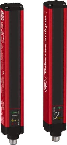 Telemecanique Sensors - 15 Beam, 6.3 Inch Height Protection, 3, 6m Max Sensing, 14 to 131°F, Finger/Hand Protection 4, Safety Light Curtain - 24 VDC, Red, Aluminum - USA Tool & Supply