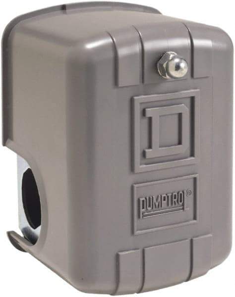 Square D - 1 and 3R NEMA Rated, 20 to 50 psi, Electromechanical Pressure and Level Switch - Adjustable Pressure, 575 VAC, L1-T1, L2-T2 Terminal, For Use with Square D Pumptrol - USA Tool & Supply