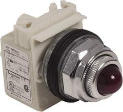 Schneider Electric - 120 V Red Lens LED Pilot Light - Round Lens, Screw Clamp Connector - USA Tool & Supply