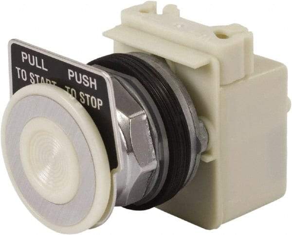 Schneider Electric - 30mm Mount Hole, Extended Mushroom Head, Pushbutton Switch Only - Round, Maintained (MA) - USA Tool & Supply