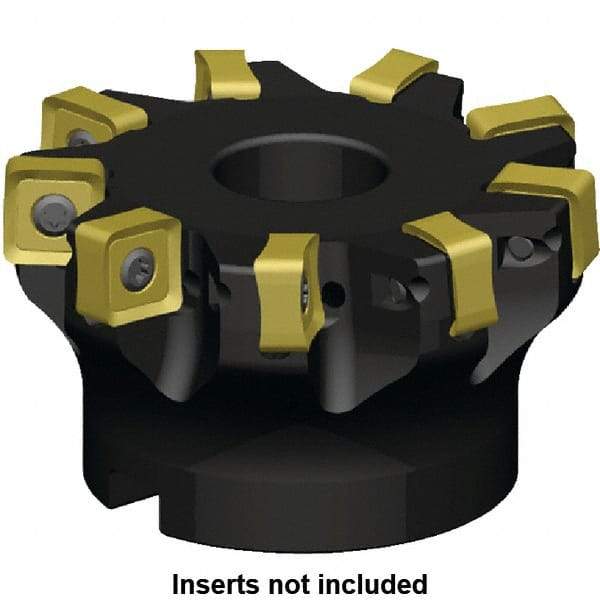 Kennametal - 5 Inserts, 50mm Cut Diam, 22mm Arbor Diam, 6mm Max Depth of Cut, Indexable Square-Shoulder Face Mill - 3° Lead Angle, 40mm High, SN_J120616EN__ Insert Compatibility, Series KSSM - USA Tool & Supply