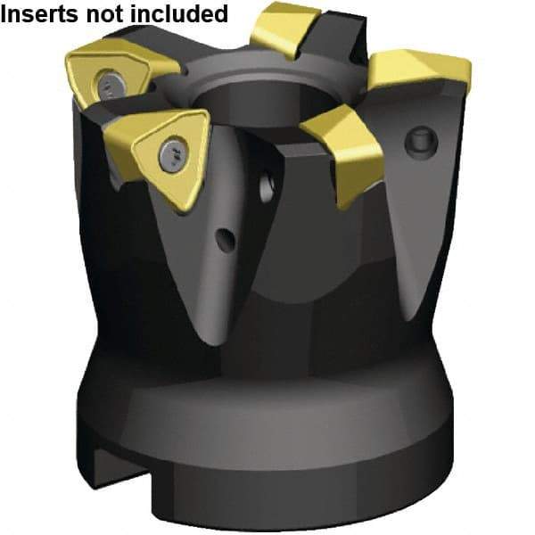 Kennametal - 6 Inserts, 66mm Cut Diam, 22mm Arbor Diam, 1.5mm Max Depth of Cut, Indexable Square-Shoulder Face Mill - 78° Lead Angle, 50mm High, WOEJ090512SRHD Insert Compatibility, Through Coolant, Series Kenfeed - USA Tool & Supply