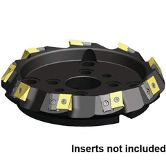 Kennametal - 10 Inserts, 315mm Cut Diam, 60mm Arbor Diam, 21.36mm Max Depth of Cut, Indexable Square-Shoulder Face Mill - 30° Lead Angle, 80mm High, LN_U221012PNSR-__ Insert Compatibility, Series MEGA 60 - USA Tool & Supply