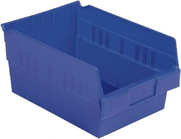 LEWISBins+ - 11-5/8" Deep, Blue Hopper Shelf Bin - 6" High x 8-3/8" Wide x 11-5/8" Long - USA Tool & Supply