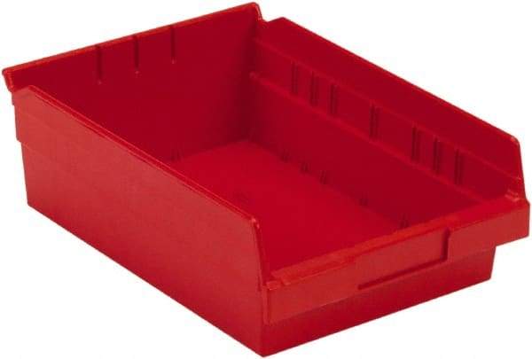 LEWISBins+ - 11-5/8" Deep, Red Hopper Shelf Bin - 4" High x 8-3/8" Wide x 11-5/8" Long - USA Tool & Supply