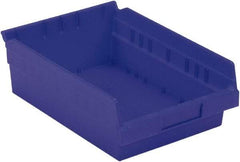 LEWISBins+ - 11-5/8" Deep, Blue Hopper Shelf Bin - 4" High x 8-3/8" Wide x 11-5/8" Long - USA Tool & Supply