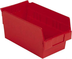 LEWISBins+ - 11-5/8" Deep, Red Hopper Shelf Bin - 6" High x 6-5/8" Wide x 11-5/8" Long - USA Tool & Supply