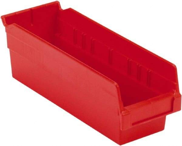 LEWISBins+ - 11-5/8" Deep, Red Hopper Shelf Bin - 4" High x 4-1/8" Wide x 11-5/8" Long - USA Tool & Supply