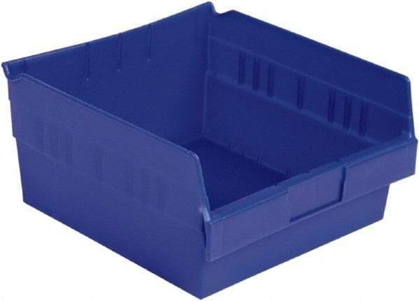 LEWISBins+ - 11-5/8" Deep, Blue Hopper Shelf Bin - 6" High x 11-1/8" Wide x 11-5/8" Long - USA Tool & Supply