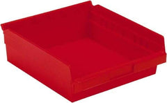 LEWISBins+ - 11-5/8" Deep, Red Hopper Shelf Bin - 4" High x 11-1/8" Wide x 11-5/8" Long - USA Tool & Supply