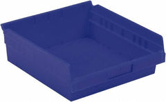 LEWISBins+ - 11-5/8" Deep, Blue Hopper Shelf Bin - 4" High x 11-1/8" Wide x 11-5/8" Long - USA Tool & Supply