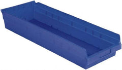 LEWISBins+ - 23-5/8" Deep, Blue Hopper Shelf Bin - 4" High x 8-3/8" Wide x 23-5/8" Long - USA Tool & Supply