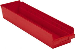 LEWISBins+ - 23-5/8" Deep, Red Hopper Shelf Bin - 4" High x 6-5/8" Wide x 23-5/8" Long - USA Tool & Supply