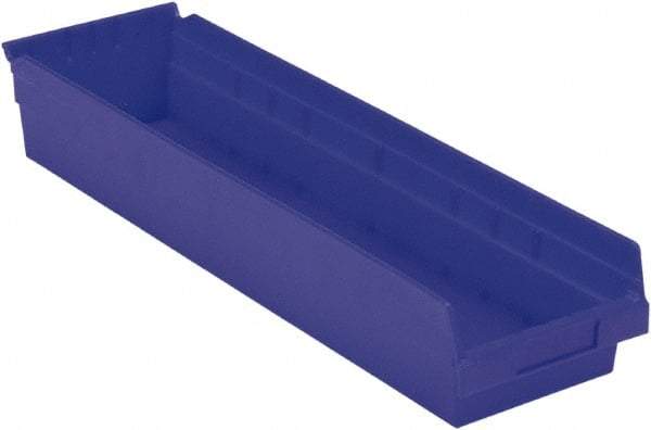 LEWISBins+ - 23-5/8" Deep, Blue Hopper Shelf Bin - 4" High x 6-5/8" Wide x 23-5/8" Long - USA Tool & Supply