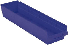 LEWISBins+ - 23-5/8" Deep, Blue Hopper Shelf Bin - 4" High x 6-5/8" Wide x 23-5/8" Long - USA Tool & Supply