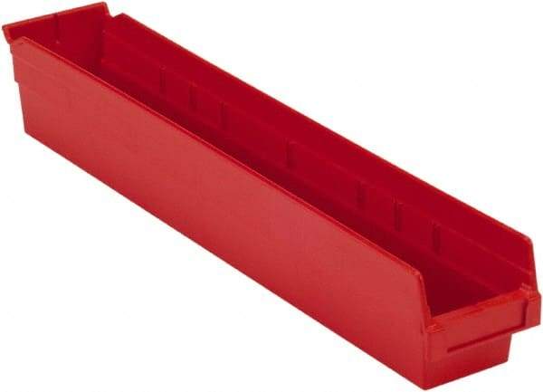 LEWISBins+ - 23-5/8" Deep, Red Hopper Shelf Bin - 4" High x 4-1/8" Wide x 23-5/8" Long - USA Tool & Supply