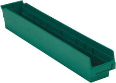 LEWISBins+ - 23-5/8" Deep, Green Hopper Shelf Bin - 4" High x 4-1/8" Wide x 23-5/8" Long - USA Tool & Supply