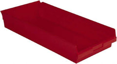 LEWISBins+ - 23-5/8" Deep, Red Hopper Shelf Bin - 4" High x 11-1/8" Wide x 23-5/8" Long - USA Tool & Supply