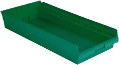 LEWISBins+ - 23-5/8" Deep, Green Hopper Shelf Bin - 4" High x 11-1/8" Wide x 23-5/8" Long - USA Tool & Supply