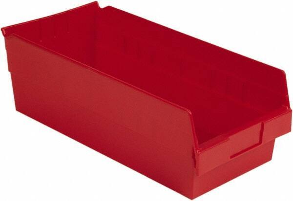 LEWISBins+ - 17-7/8" Deep, Red Hopper Shelf Bin - 6" High x 8-3/8" Wide x 17-7/8" Long - USA Tool & Supply