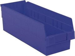 LEWISBins+ - 17-7/8" Deep, Blue Hopper Shelf Bin - 6" High x 6-5/8" Wide x 17-7/8" Long - USA Tool & Supply