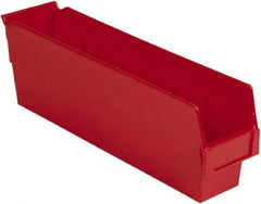 LEWISBins+ - 17-7/8" Deep, Red Hopper Shelf Bin - 6" High x 4-1/8" Wide x 17-7/8" Long - USA Tool & Supply