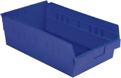 LEWISBins+ - 17-7/8" Deep, Blue Hopper Shelf Bin - 6" High x 11-1/8" Wide x 17-7/8" Long - USA Tool & Supply