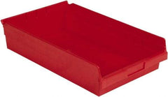 LEWISBins+ - 17-7/8" Deep, Red Hopper Shelf Bin - 4" High x 11-1/8" Wide x 17-7/8" Long - USA Tool & Supply