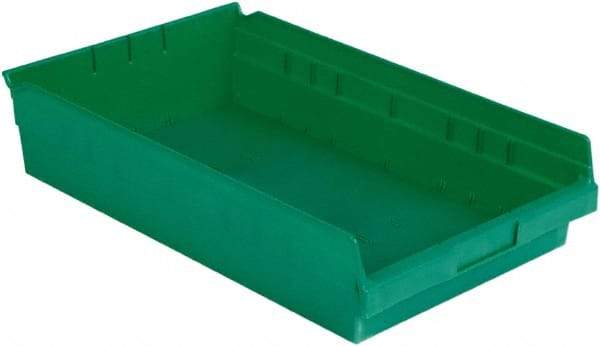 LEWISBins+ - 17-7/8" Deep, Green Hopper Shelf Bin - 4" High x 11-1/8" Wide x 17-7/8" Long - USA Tool & Supply