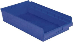 LEWISBins+ - 17-7/8" Deep, Blue Hopper Shelf Bin - 4" High x 11-1/8" Wide x 17-7/8" Long - USA Tool & Supply